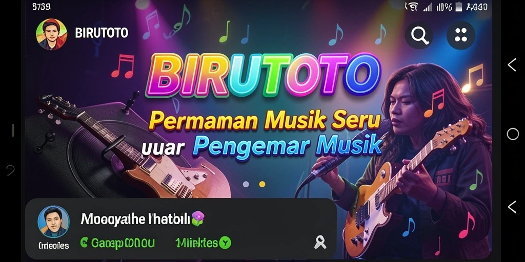 Tampilan utama gameplay BIRUTOTO saat bermain musik.