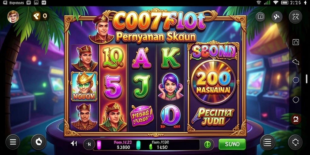Tampilan gameplay menarik dari C0077 yang penuh warna dan fitur.