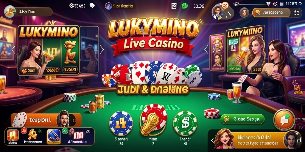 Tampilan gameplay Live Casino di LUKYMINO dengan dealer profesional.