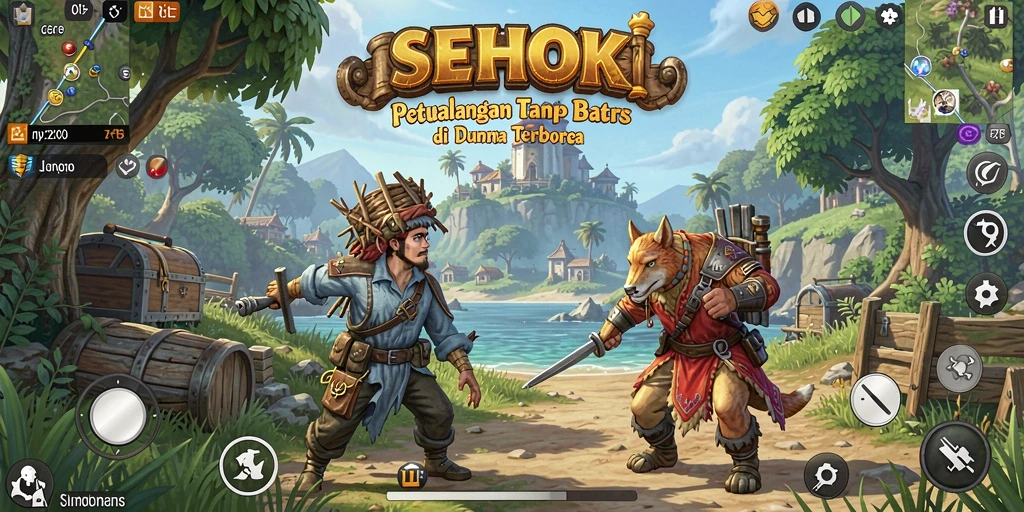 Screenshot gameplay SEHOKI menunjukkan eksplorasi yang mendalam dalam dunia terbuka.