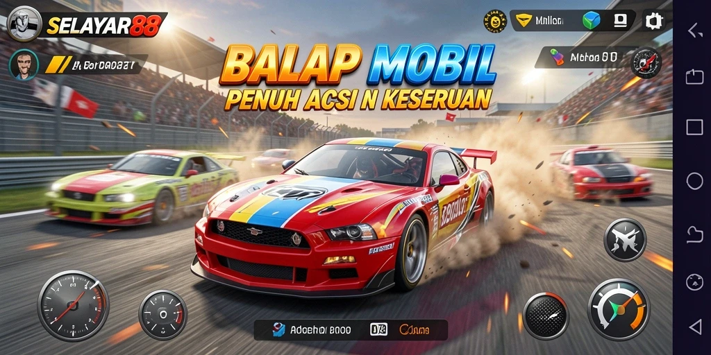 Tampilan gameplay balap yang memukau di SELAYAR88.