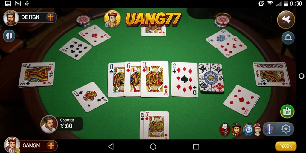 Gameplay seru UANG77 dalam permainan Gaple yang kompetitif.
