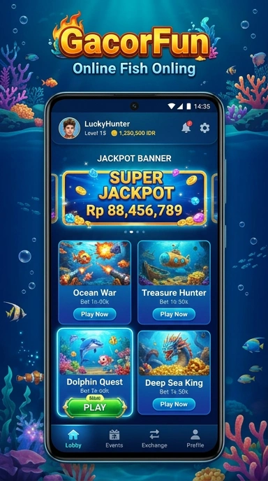 Tampilan antarmuka gacorfun yang intuitif dan mudah dipahami.